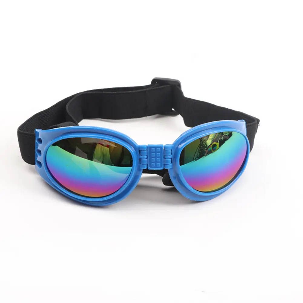 Dog Goggles – UV Protection, Adjustable Strap, Foldable – for Summer, Travel, Swimming, Hiking – Windproof, Blue – for Small/Medium/Large Dogs