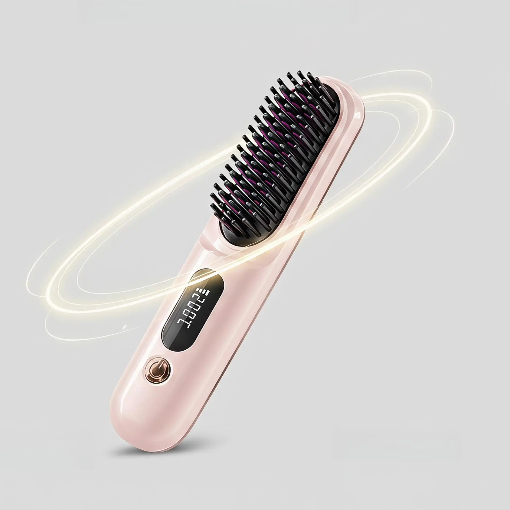 2-in-1 Rechargeable Cordless Straightener & Curler - Portable Thermal Brush Straightener for Travel, Outdoor Leisure & Indoor Recreation Use, Hair Straightener Brush