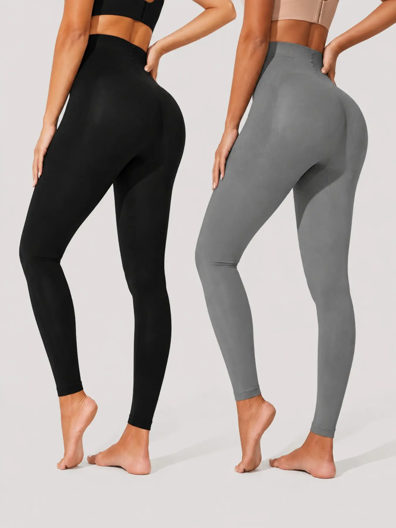 2 Pack High Waist Activewear Compression Leggings for Women, Tummy Control Butt Lift Shaping Pants, Graduated Support Everyday Wear