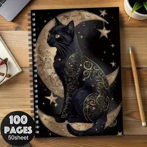 New Arrival Cat Notebook, 100 Pages Sketchbook, Spiral Coil Journal, Trendy Cross-Border Bestseller, Perfect for Drawing and Writing