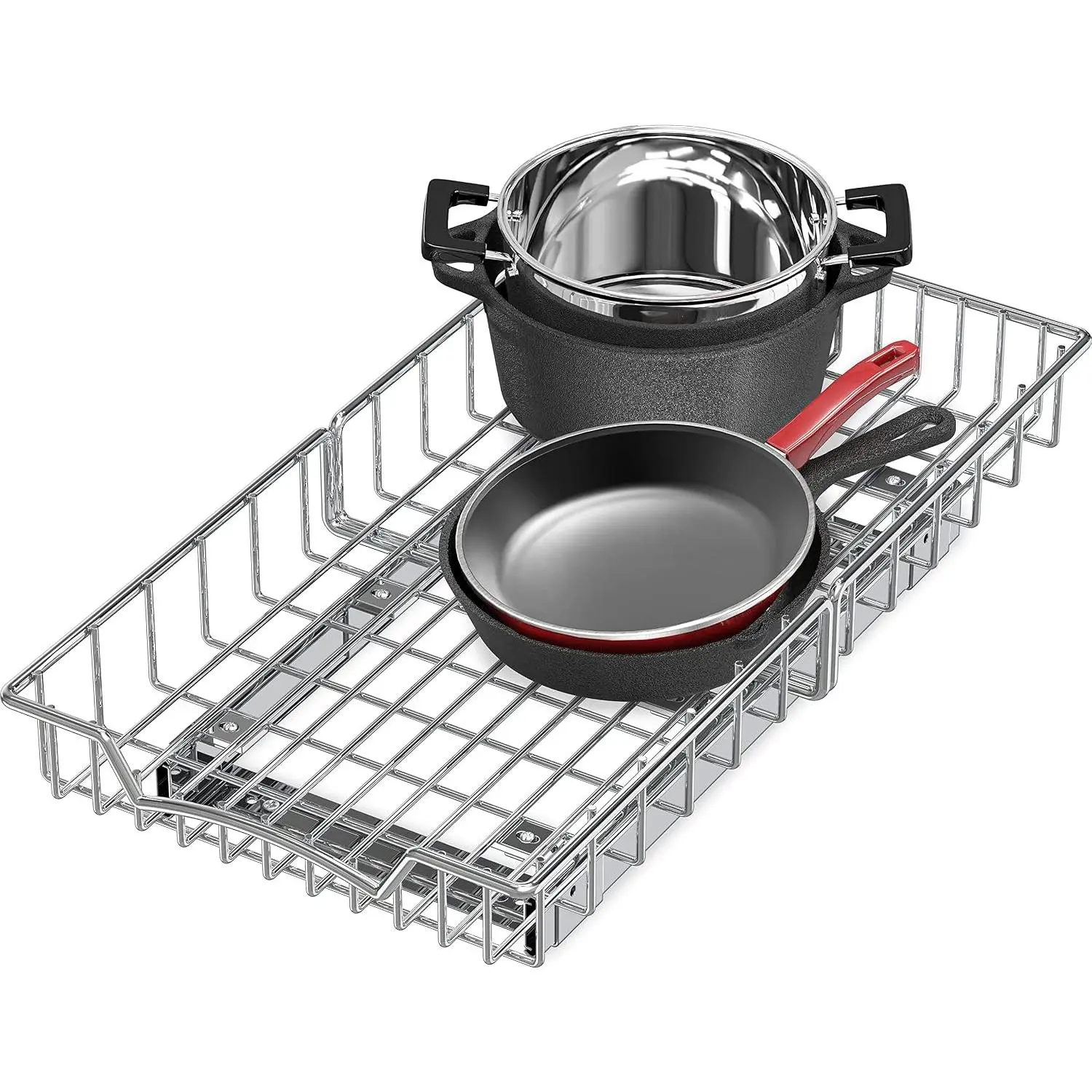 Under Cabinet Pull Out Sliding Shelf Drawer Organizer, 21" D x 11" W