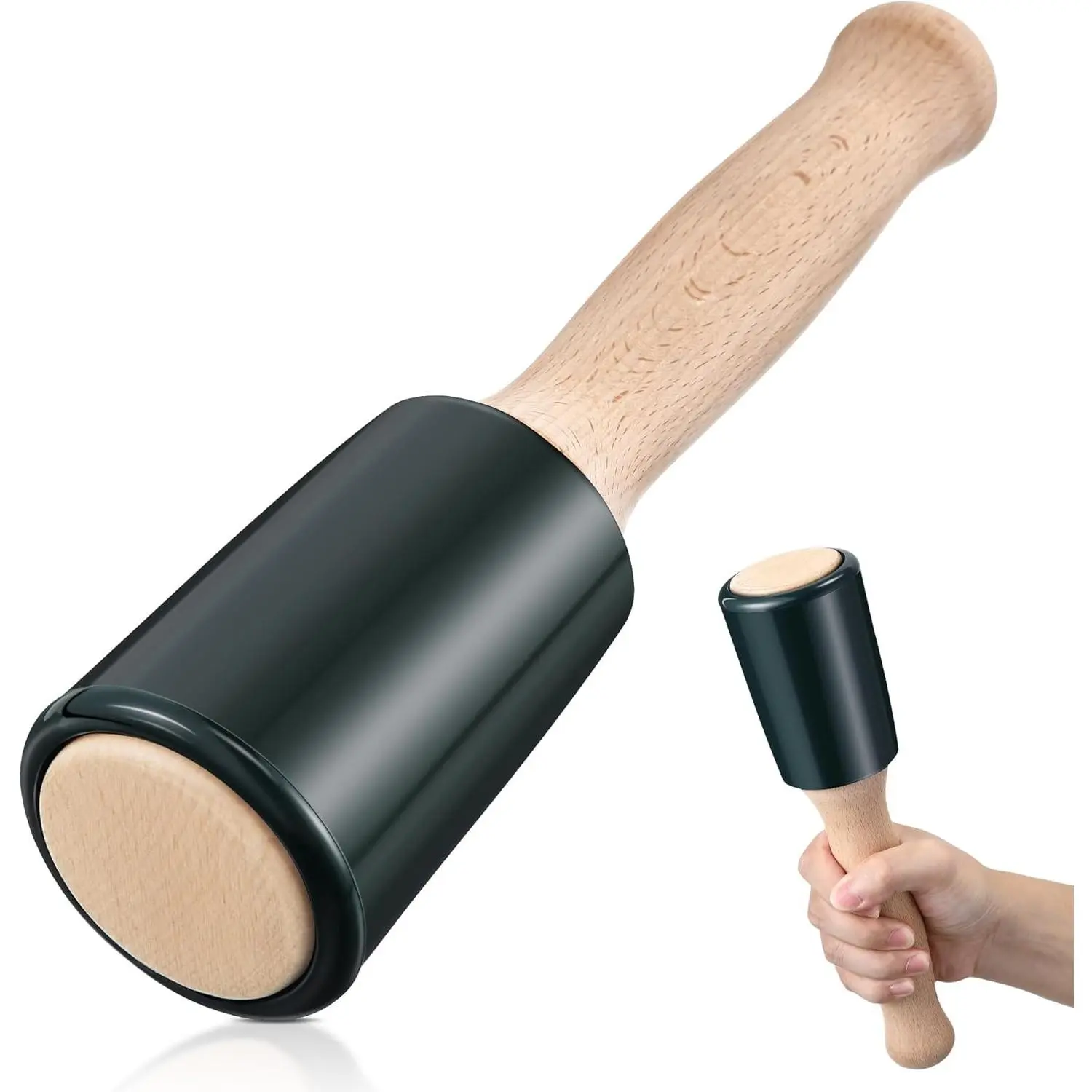Precision 15oz Wood Carving Mallet for Woodworking, Ergonomic Wooden Handle Reduces Hand Fatigue, Non Marring Urethane Head Protects Wood Carving Chisels, Wooden Mallet