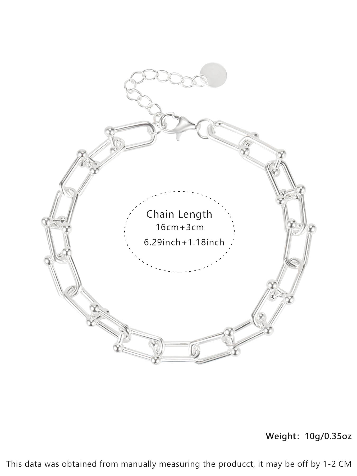 S925 Sterling Silver Minimalist Chain Bracelet, Fashionable U-shaped Horseshoe Buckle Bracelet for Women & Girls, Trendy All-match & Exquisite Jewelry for Birthday Gift, Adjustable Bracelet