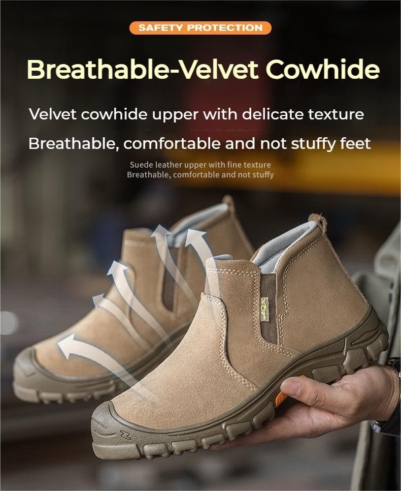 BIGWIG Breathable Durable Welding Safety Work Training Shoes Men & Women Anti-Smash&Puncture-Proof Steel Toe Safety Shoes Work Boots with Resilient Soles Footwear Comfort Closed