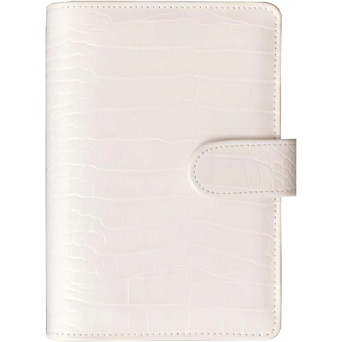 A6 Crocodile Budget Binder Cover - PU Leather Notebook Binder with  Snap Buckle, Small 6 Ring Refillable Journal Binder, Beige