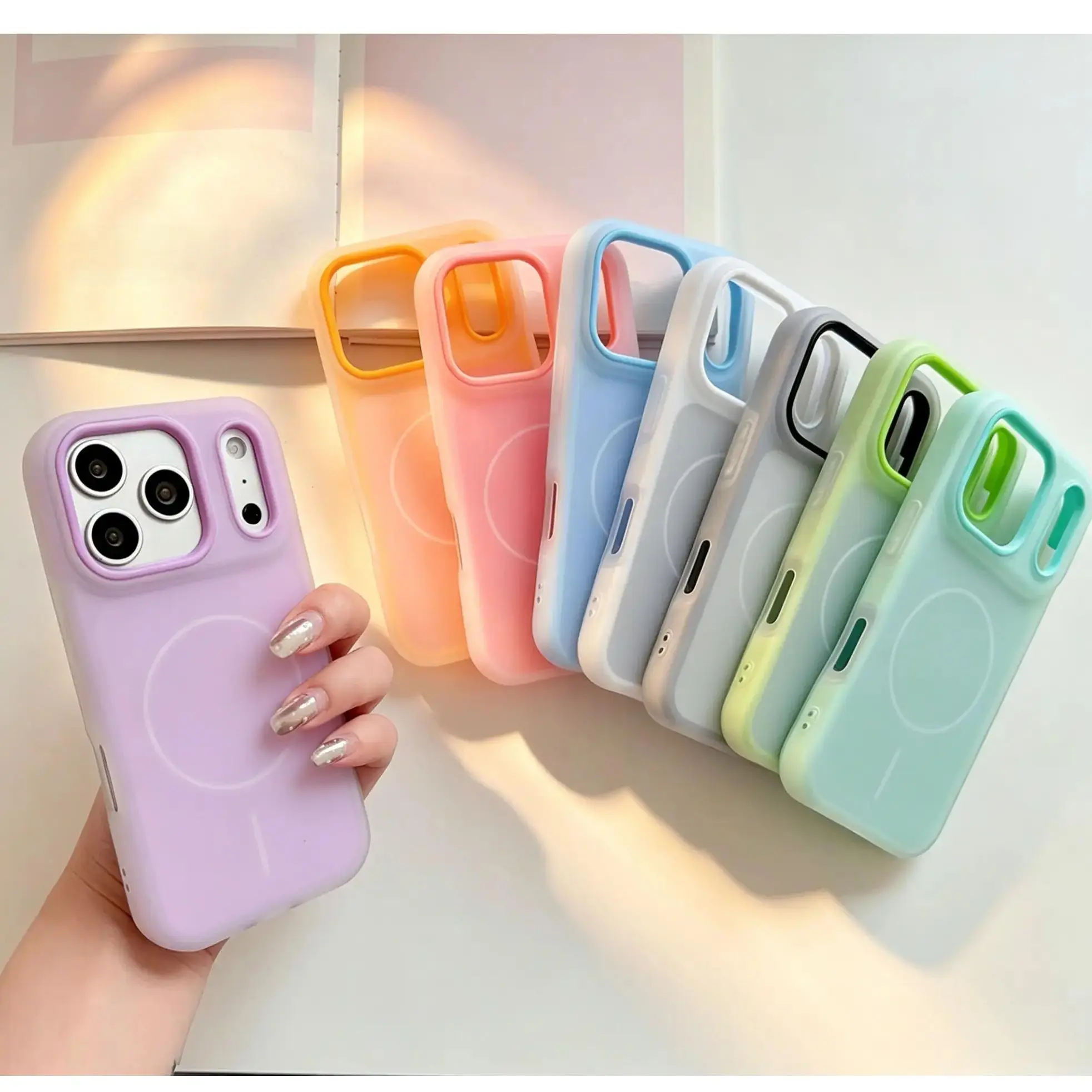 MagSafe-Compatible Slim Liquid Silicone Smartphone Case for iPhone 17 Pro Max,16,15,14,13,12,11 Pro Max - 3.0mm Thick Shockproof Drop Protection Soft Gel Rubber Cover for Handheld Cellphone Wireless Devices, Casing