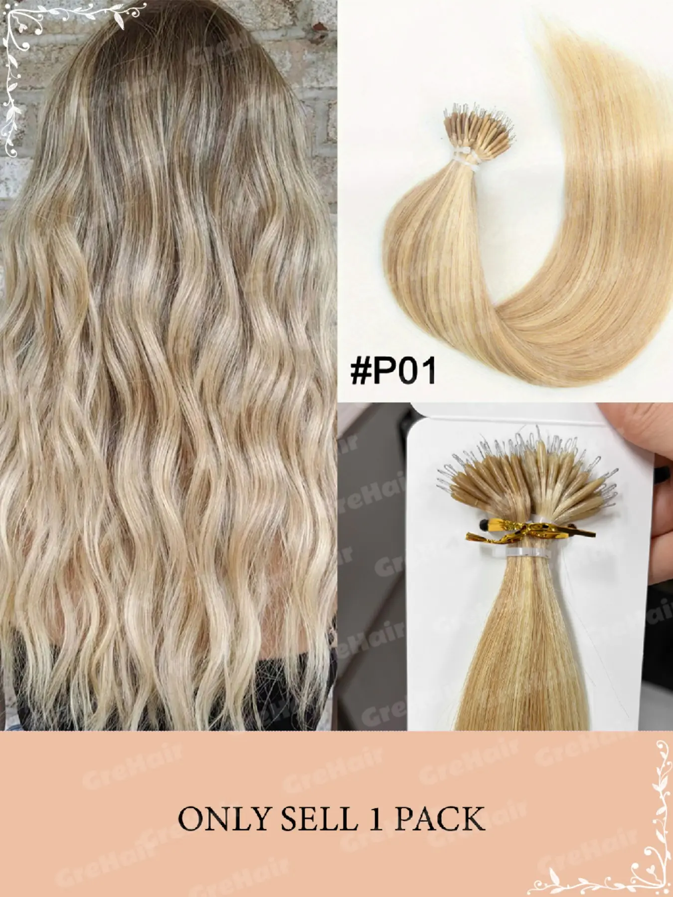 Invisible Nano Hair Extensions, 50 Bundles 30g Real Human Hair, Natural Look, Stylish Nanorings, Easy to Style, No Visible Seams