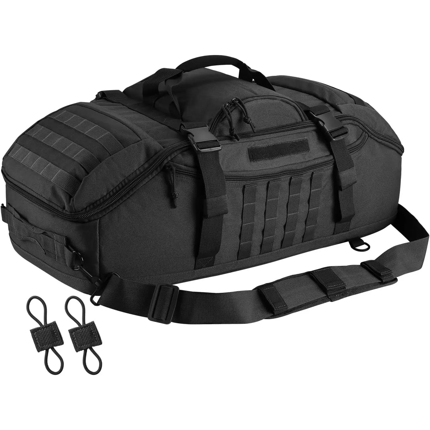 65L Large Duffle Bag, 3-in-1 Tactical Backpack Pack  Sports, Gym, Outdoor, Black