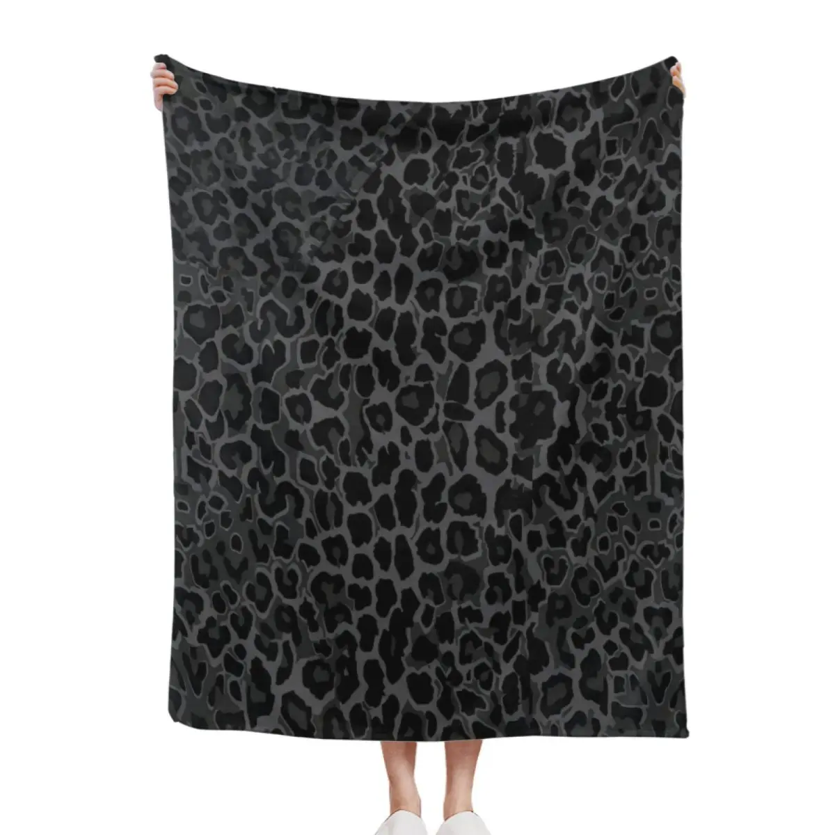 Leopard Print Throw Blanket, Soft Cozy Animal Print Blanket, Black Cheetah Flannel Blanket for Couch Bed Office Travel Home Decor Gift, Room Decor