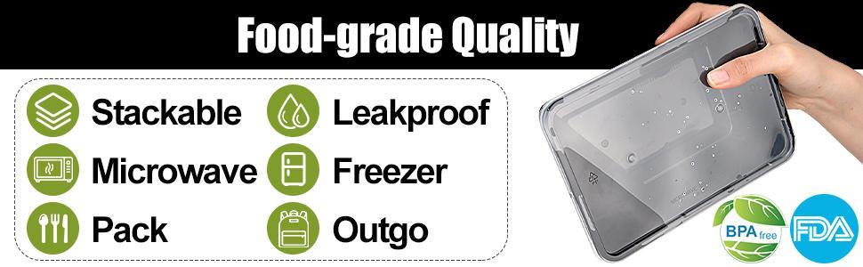 50 Pack Meal Prep Container, Disposable Lunch Box, Food Storage Washable Containers with Lids, Reusable Plastic Bento Box Microwave/Dishwasher/Freezer Safe (750ML/ 26 OZ)