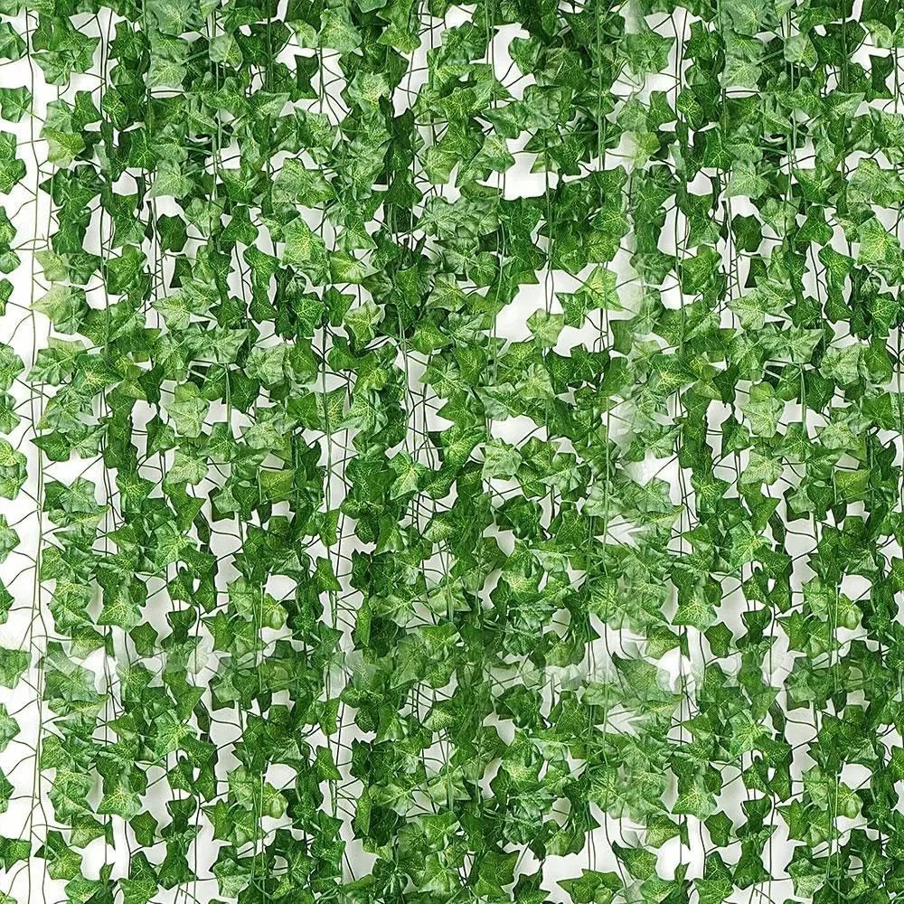 24-Pack 172 FT Synthetic Ivy Garland, Decorative Greenery Vines, Modern Outdoor Decor for Wedding Theme, Bedroom, Garden Office Wall Decor, Leaf Garland