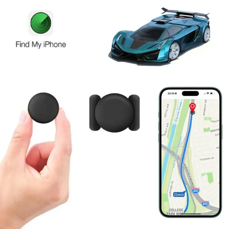 Car GPS Tracker Mini Device Waterproof Magnetic Case No Monthly Fee Best Invisible GPS Tracker Lost Prevention Compatible Apple Find My Wireless Tag