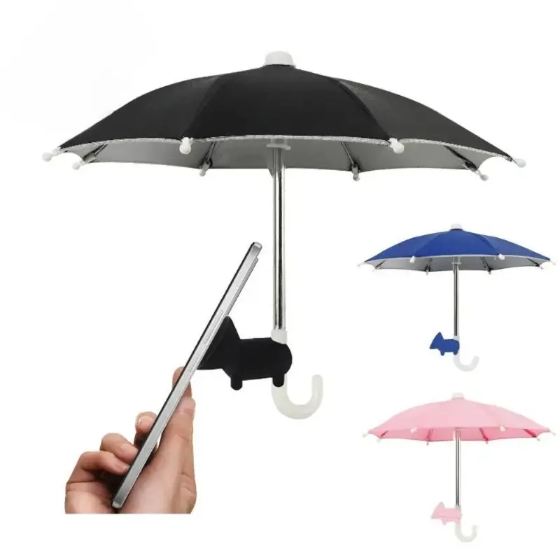 Sturdy PVC Phone Sun Shade, Fashion Mini Umbrella with Portable Clip-On Mount, Adjustable & UV-Resistant Canopy for Anti-Glare Viewing, Daily, Car Rides, Funky, Uv Blocking, Outdoor, Casual, Commute, Beach, Protects Screen