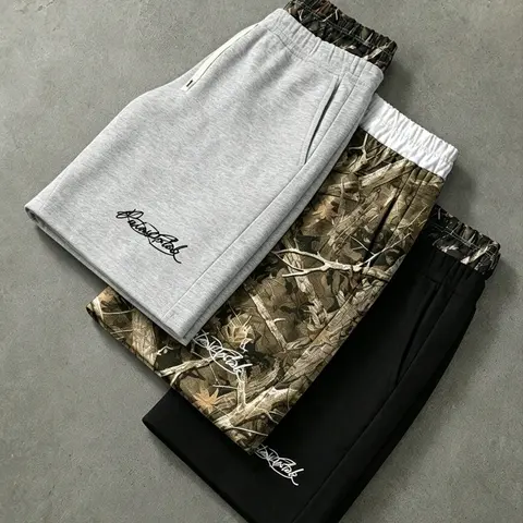 Men's Floral Two-Piece Shorts, Graphic Athletic Shorts, Casual Athleisure Shorts, Drawstring Track Shorts, Casual Gym Shorts