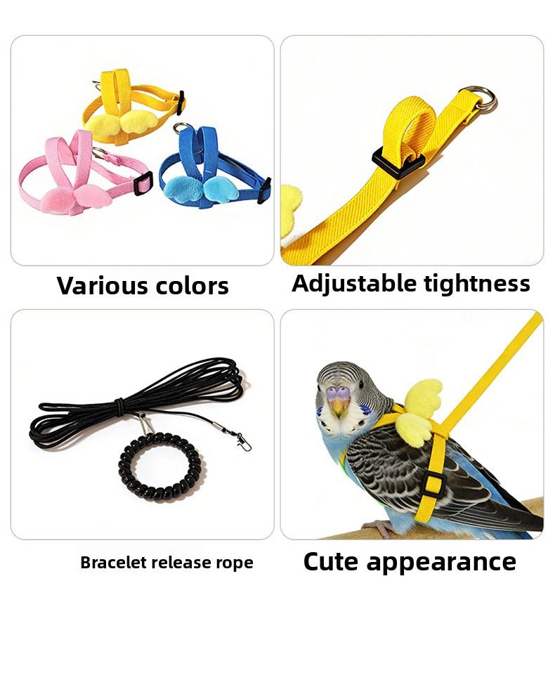 Bird parrot leash, cockatiel, budgerigar, lovebird traction rope, outdoor flight harness, bird walking supplies, extended leash