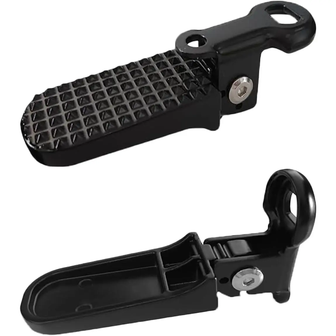 1 Pair Bike Rear Pedals, Aluminium Alloy Bike Pegs, Mini Folding Bicycle Foot Pegs, Non-Slip Rear Seat Footrest Pedals for Mountain Bike E-Bike