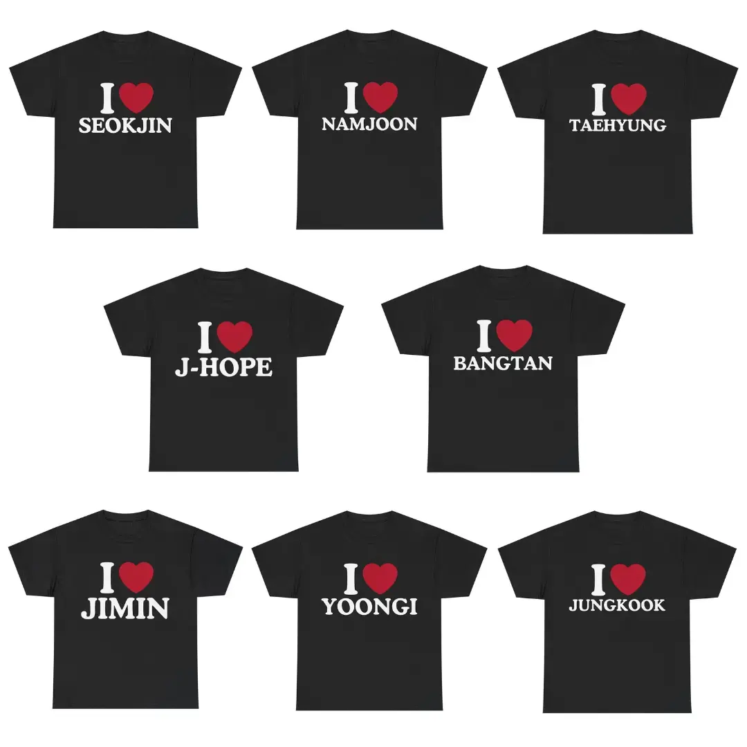 I Love Bangtan Shirt Retro I Love Bangtan Members Graphic Tee Kpop Boy Band Shirt Unisex Gift for Men & Women