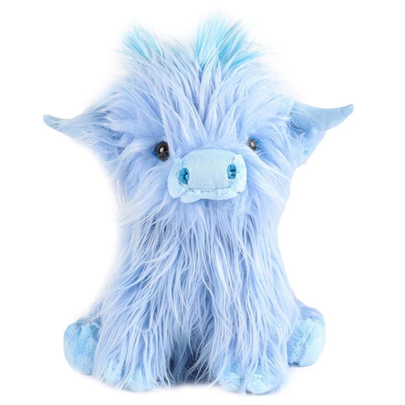Fluffy Light Blue Highland Cow Plush Doll | Adorable Huggable Companion Ideal Birthday Gift & Cozy Decor