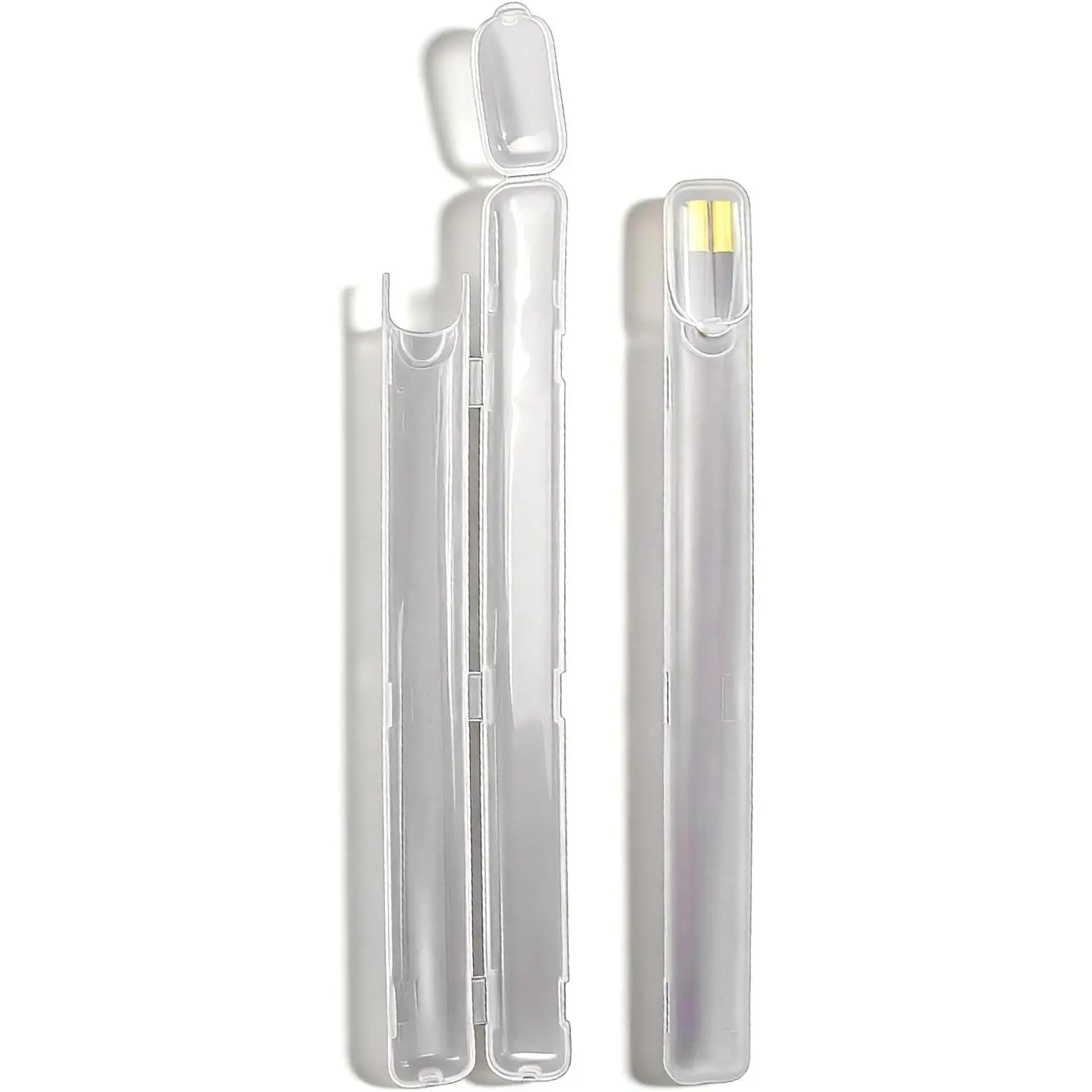 2-Pack Portable Chopsticks Storage Case, White Synthetic-Safe Plastic Cutlery Holder with Side-Opening Design, Ideal for Tableware Set Including Chopsticks, Forks, Spoons, Straws On the Go