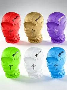 6pcs Unisex Letter and Cross Printing Balaclava Mask Neck Gaiter Headwear Breathable Ski Mask for Men Women Outdoor Sports Hiking Fishing Commuting Suitable for Daily Wear