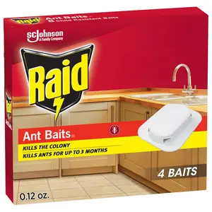 Raid Ant Killer Baits, for Household Use, Kills The Colony, Kills Ants for 3 Months, Child Resistant, 4 Count