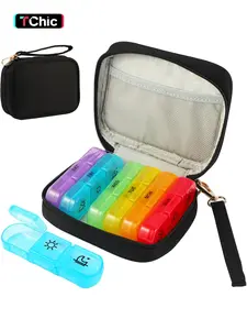 Weekly Pill Organizer 3X a Day, Travel Pill Box 7 Day for Purse, Portable Daily Pill Organizer, Pill Dispenser Medicine Organizer, Medical Organizer for Vitamins, Fish Oils, Medications, Supplements, Healthcare