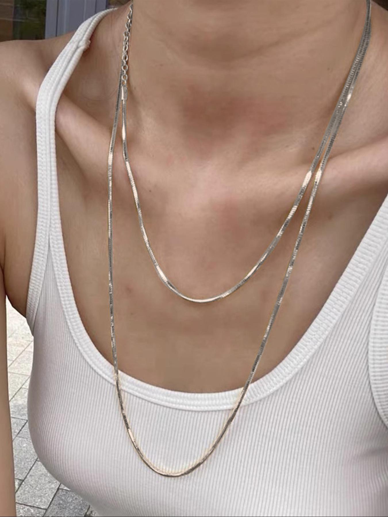 Women's Street Trend Snake Bone Design Necklace, Exquisite Trendy Minimalist Pendant Necklace, Chic Jewelry As Gift for Girlfriend