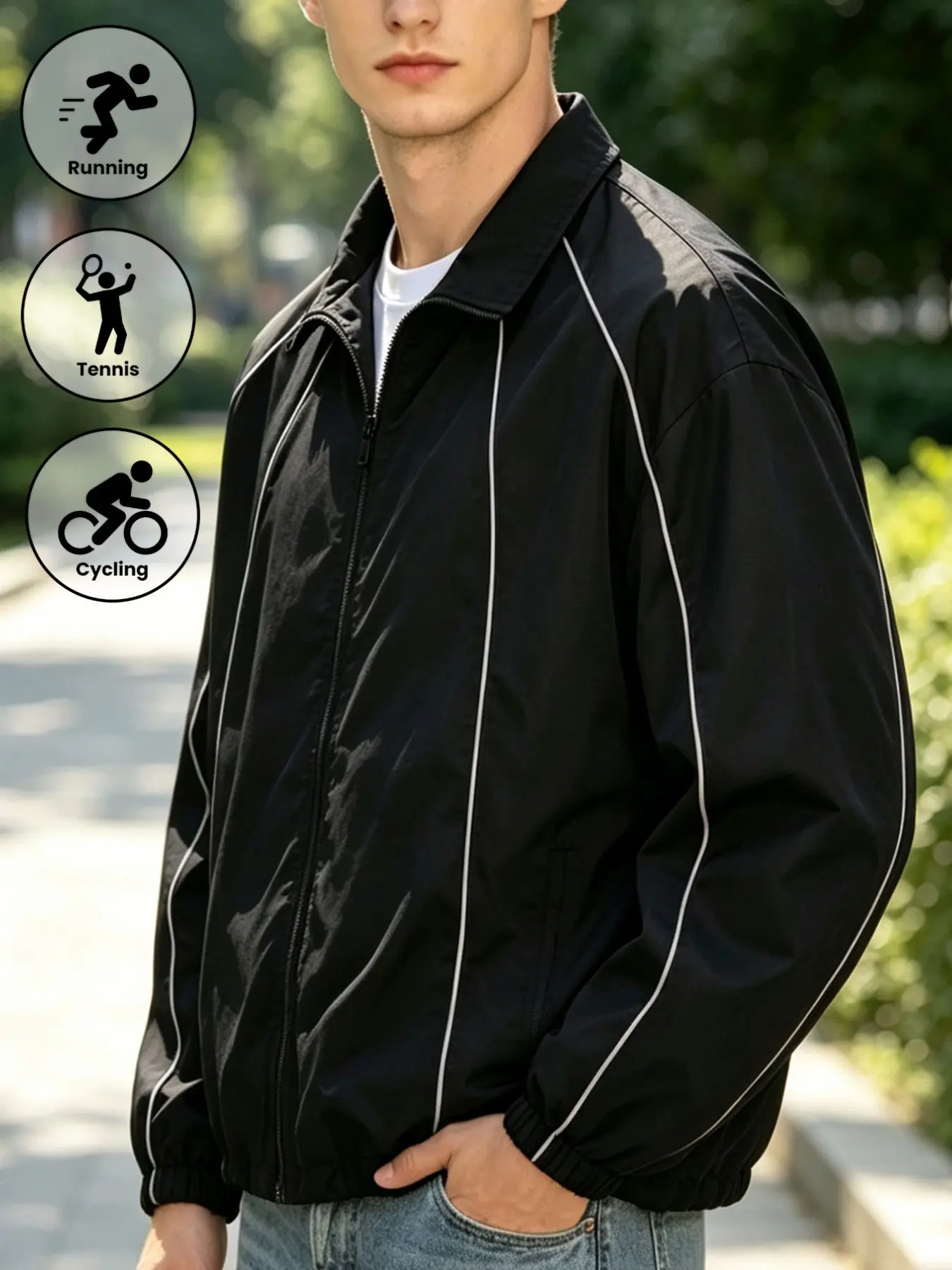 Versatile Casual Loose Lightweight New Cool Jacket Top, Stylish Men's Outerwear, Trendy Fashionable Clothing for Everyday Wear