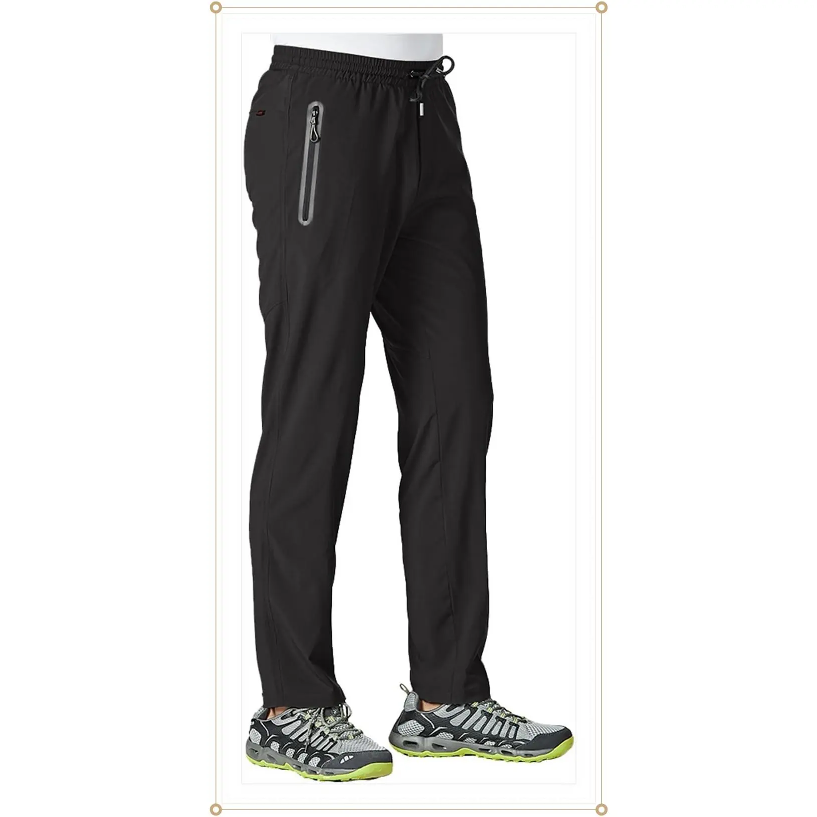 Men's Lightweight Hiking Pants Athletic Travel Fishing Active Jogger | 2 Pockets, Quick Dry Fabric, Sun Protection Sweatpants, Gym Workout Running Windbreaker Pants, for Outdoor Casual Work LoungeGift