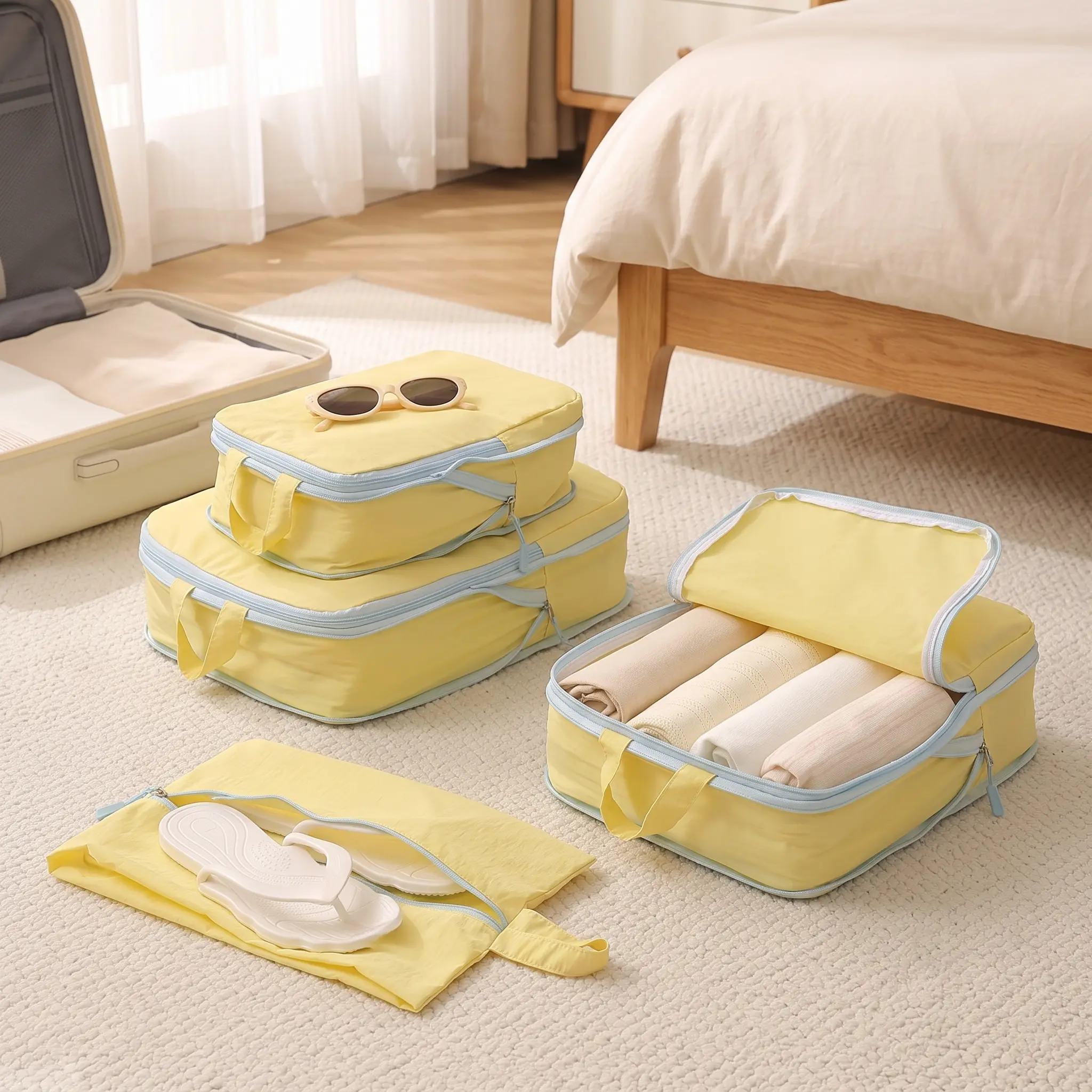 4 pcs Packing Cubes - Travel Luggage Organizer for Suitcase Clothes Storage Bag clothes storage bags,travel storage bags-YY1