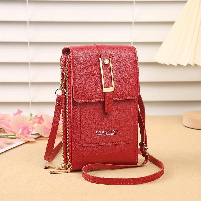 1pc Slanted Crossbody Bag, Fashionable Key Bag Slanted Small Bag, 5pc Color Choices, Simple and Versatile Shoulder Bag, Multifunctional Vertical Coin Purse