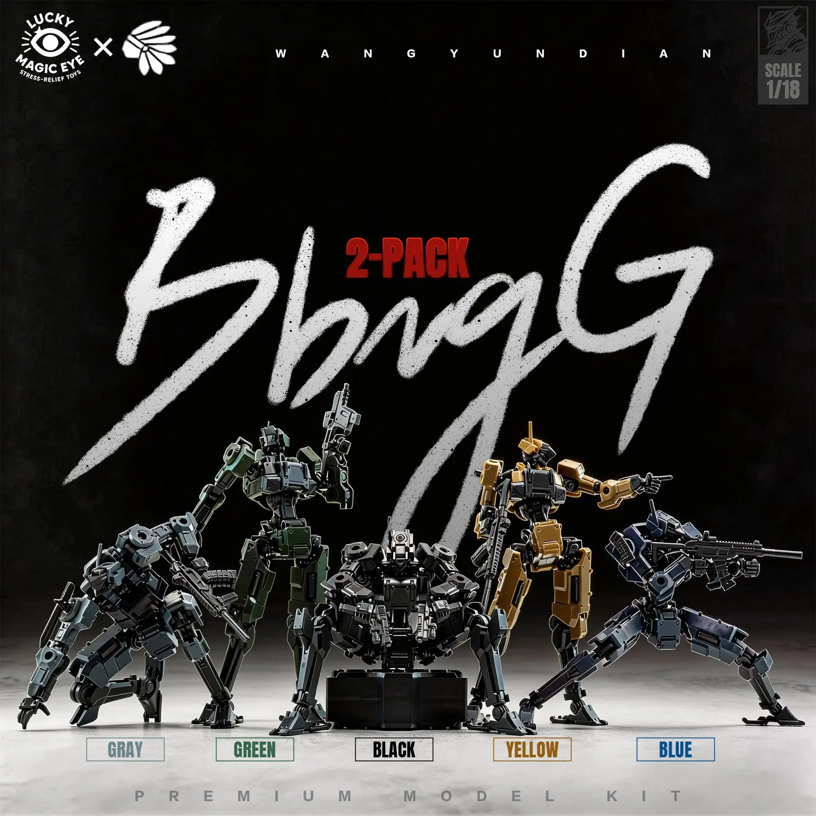 2-Pack 1/18 Scale Sci-Fi Mecha Assembly Model, Highly Detailed Action Figure, Universal Interface, Cyberpunk Robot with Full Accessories, Desktop Display, Action Figure Set, Figurine Set, Action Figures Set