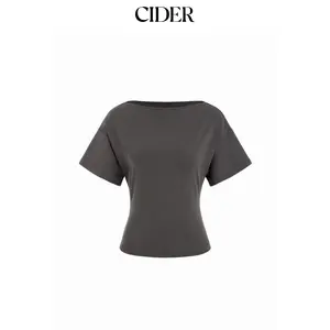 Cider Cotton-blend Boat Neck Short Sleeve Tee SummerWins SummerFinds