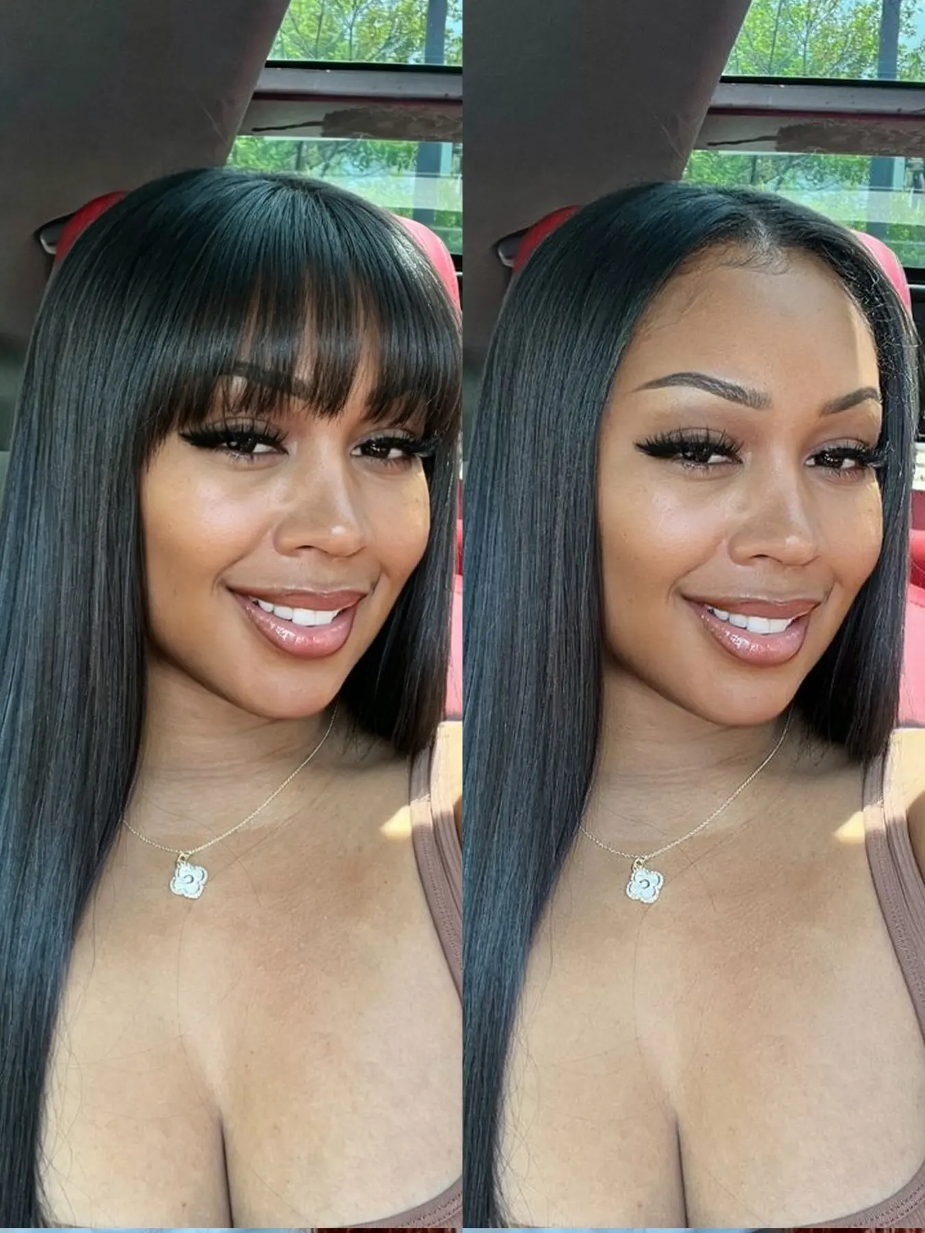 Hot Sale！ Human Hair 5x5 Glueless Lace Long Straight Wig(Middle Part/Fringe),20-28 Inch Skily Smooth Long Straight Wig For Women, Ready to Wear,Suitable For Women Summer Daily or Party Wear