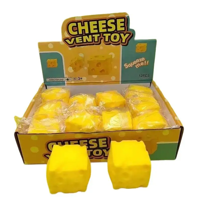 Best-Selling Simulated Square Cheese Toy, Creative Slow-Rebound Stress Relief Cheese Squeeze Toy, Fidget Gift