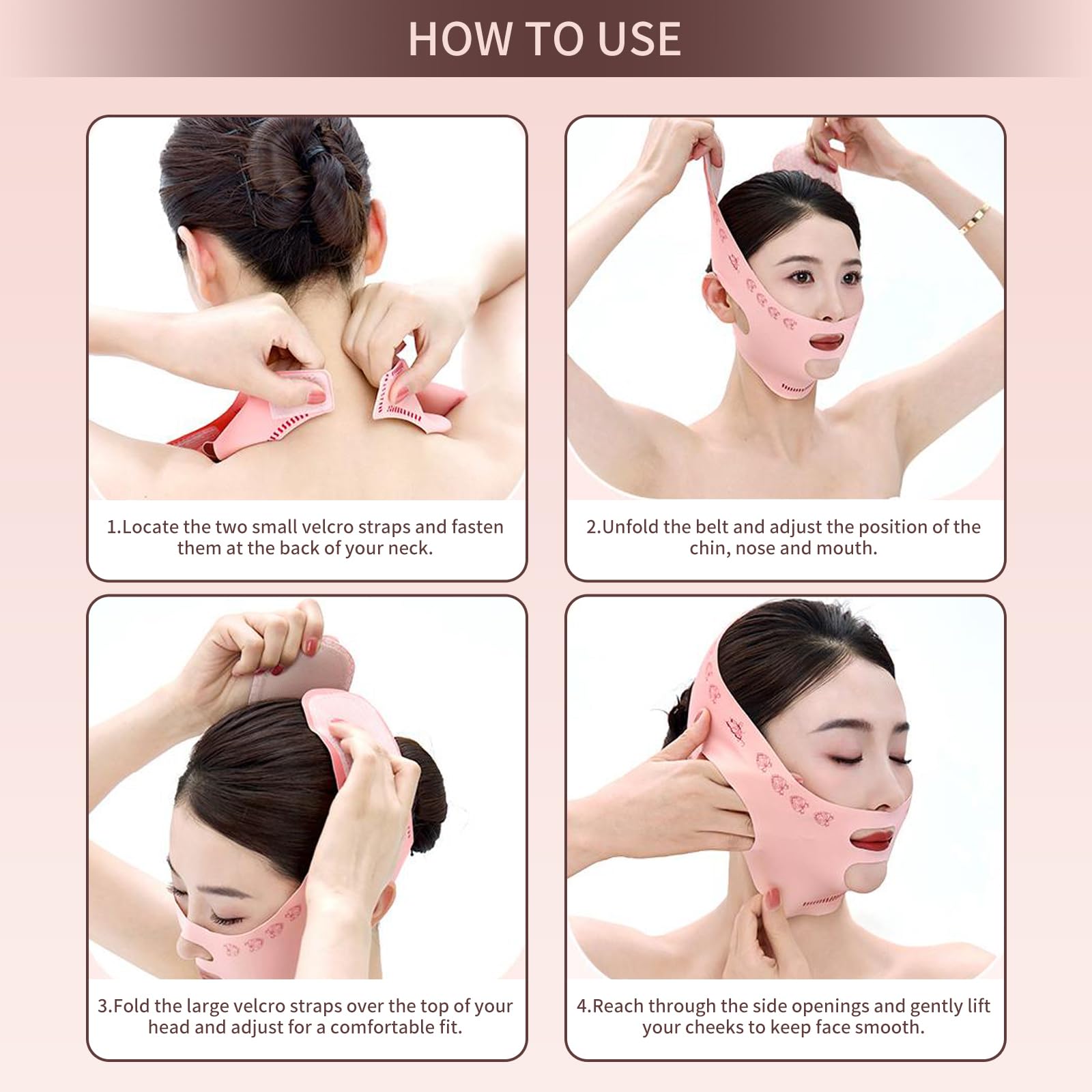 Adjustable V Line Face Slimming Strap – Double Chin Eliminator and Jawline Sculptor, Neck Lift Belt for Sleeping, Reusable Face Lifting Band for Tightening and Shaping