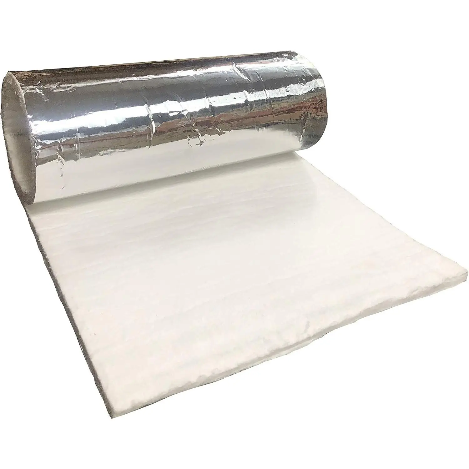 Aluminum Foil Faced Insulation Blanket, 8 LB Density 1/2" x 24" x 60", 2300°F High Temperature Insulation for Kiln Stove Furnace Glass Fusing Pizza Oven