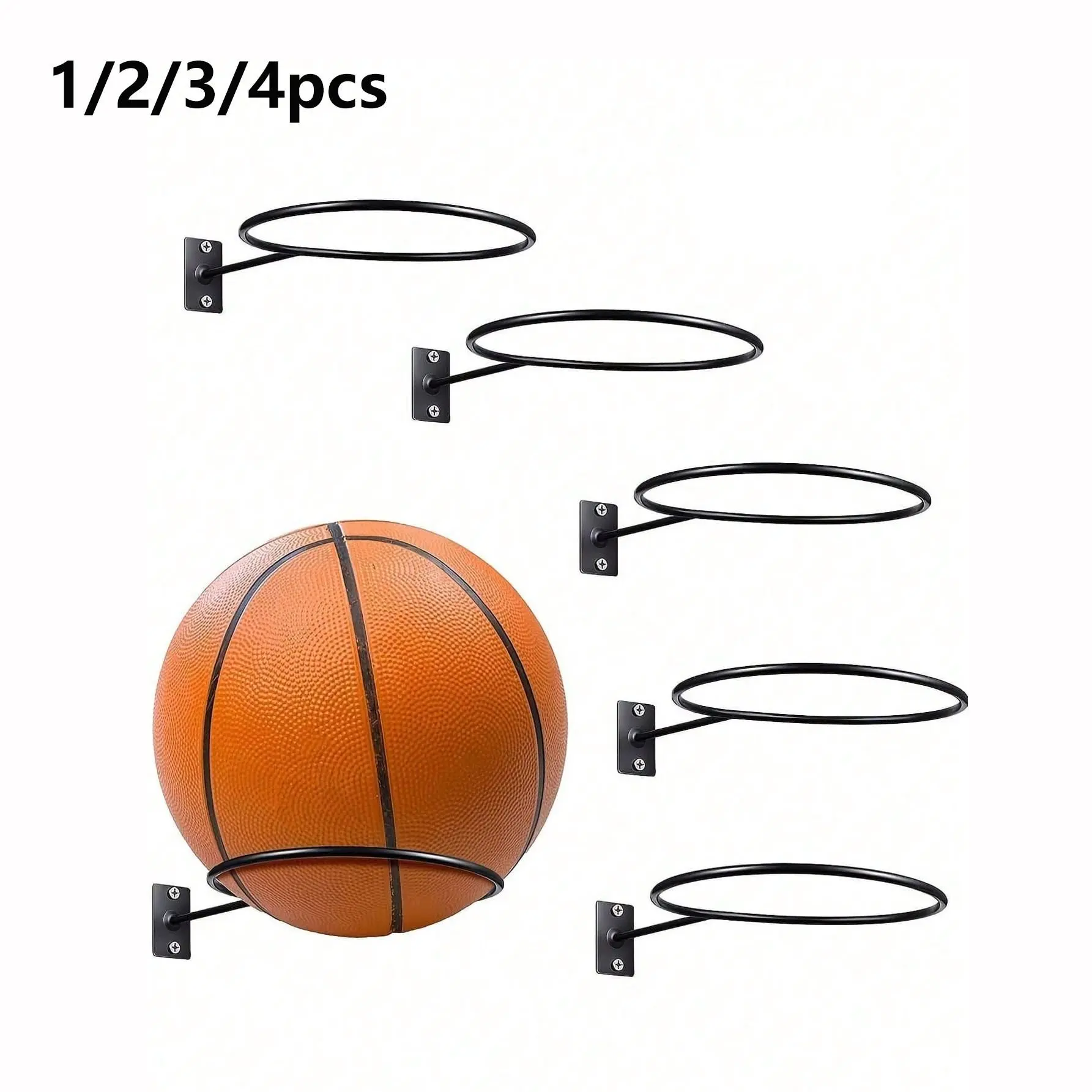 Wall-Mounted Ball Storage Display Rack, Universal Metal Ball Holder, for Basketball, Soccer, Volleyball, Teen Gift, Father's Day, Back-To-School