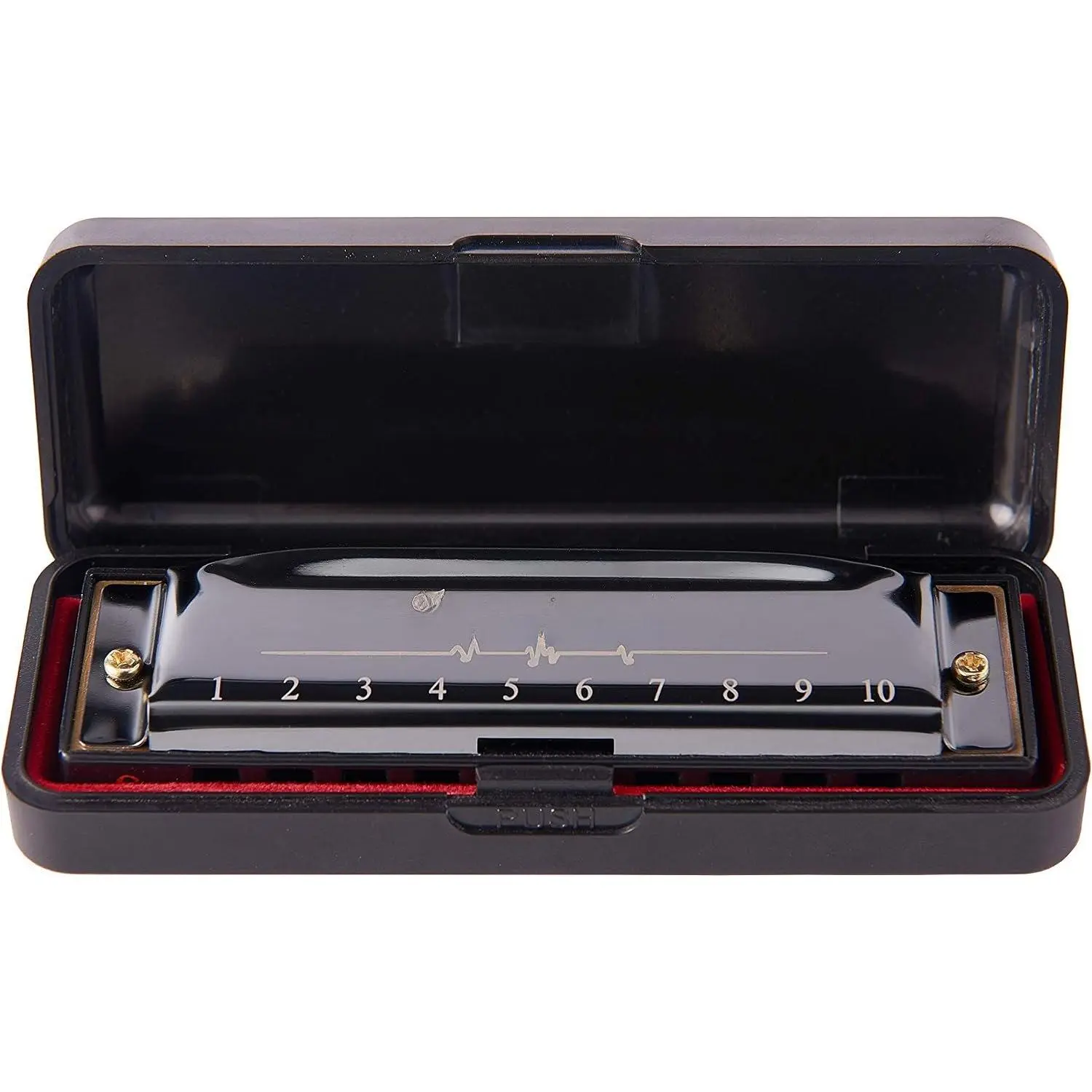 10-Hole 20-Tone Blues Deluxe Harmonica, Key of C, Black Mouth Organ for Beginner (Toys & Hobbies, Musical Wind Instruments Accessory)