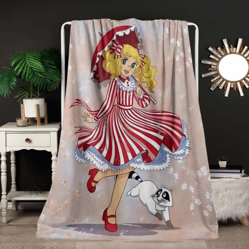 [Memorial Day Deals] Anime Candy Blanket, All-Season Comfort Wrap for Sofa, Office, Travel - Digital Print Glam Style, Ideal Christmas Birthday Gift for Friends