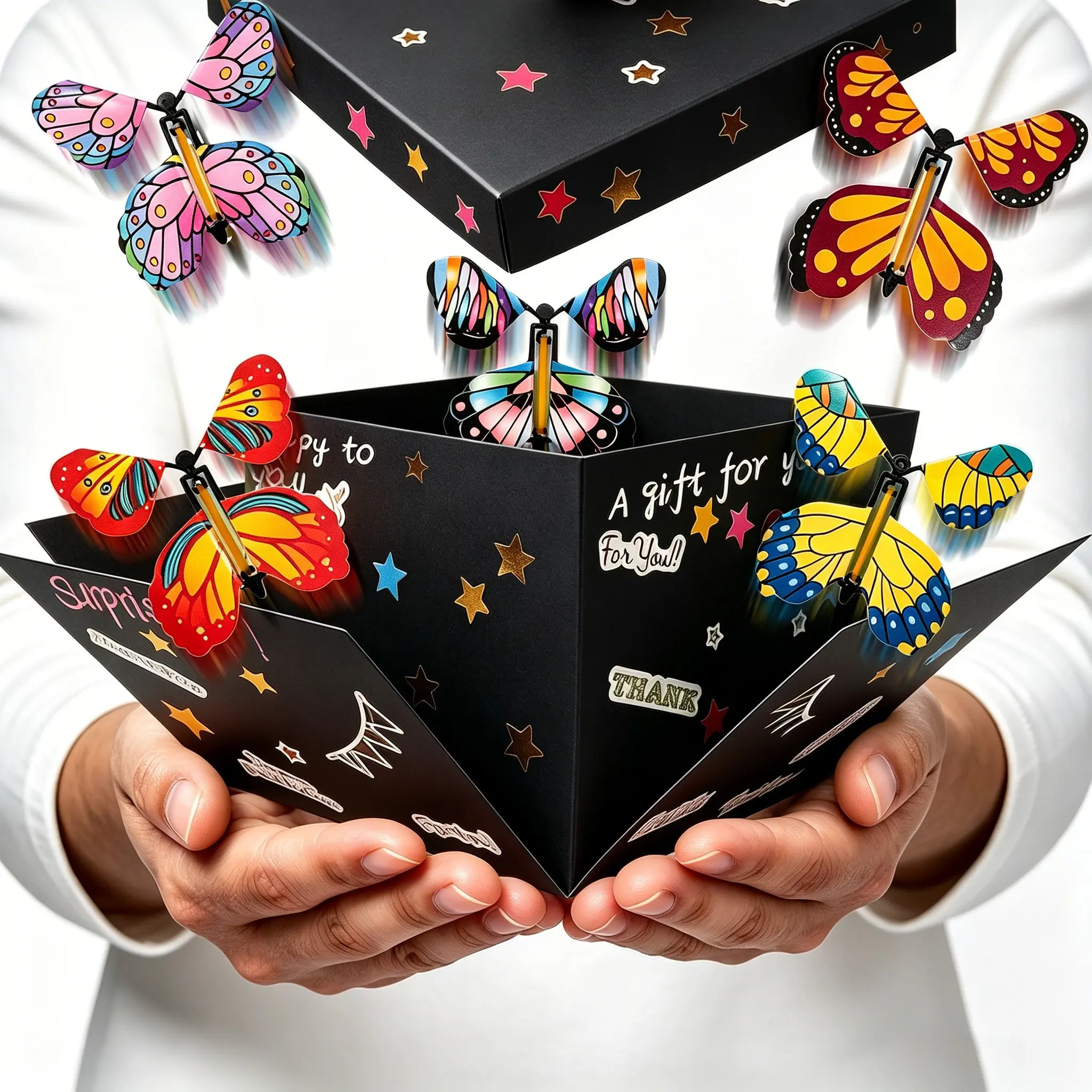 Butterfly Explosion Surprise Box, Gift Boxes, Macaron Color, Reusable Elegant Paper, Includes Party Supplies, Perfect for Any Age Celebrations