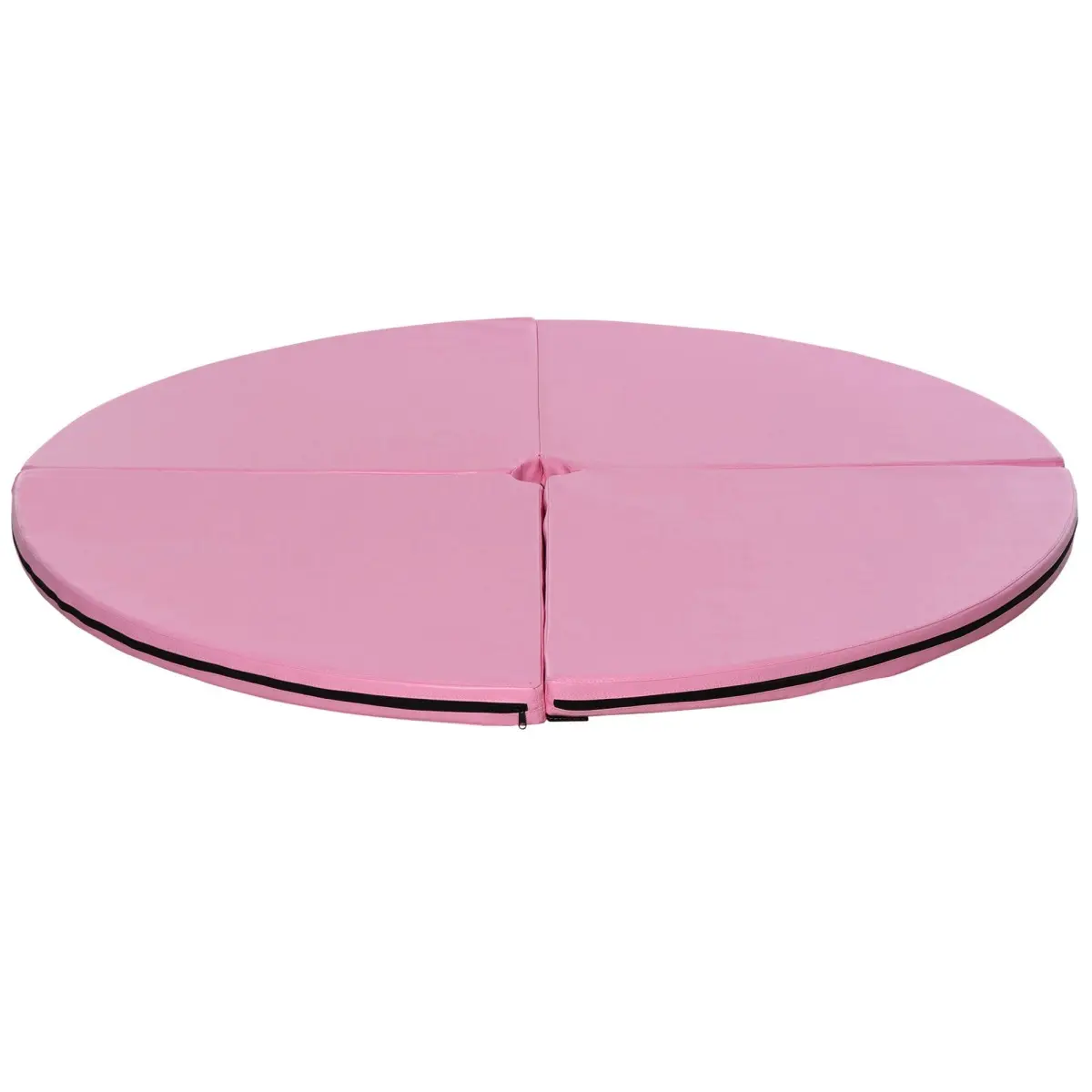 Foldable Steel Pipe Dance Mat - 2-in Thick High-Density Cushioning Foam, 5-ft Round Center Opening for Standard Steel Pipe Base, Durable Waterproof Washable Coat, Fall Protection, Easy Carry for Beginners' Floor Exercises & Household Training