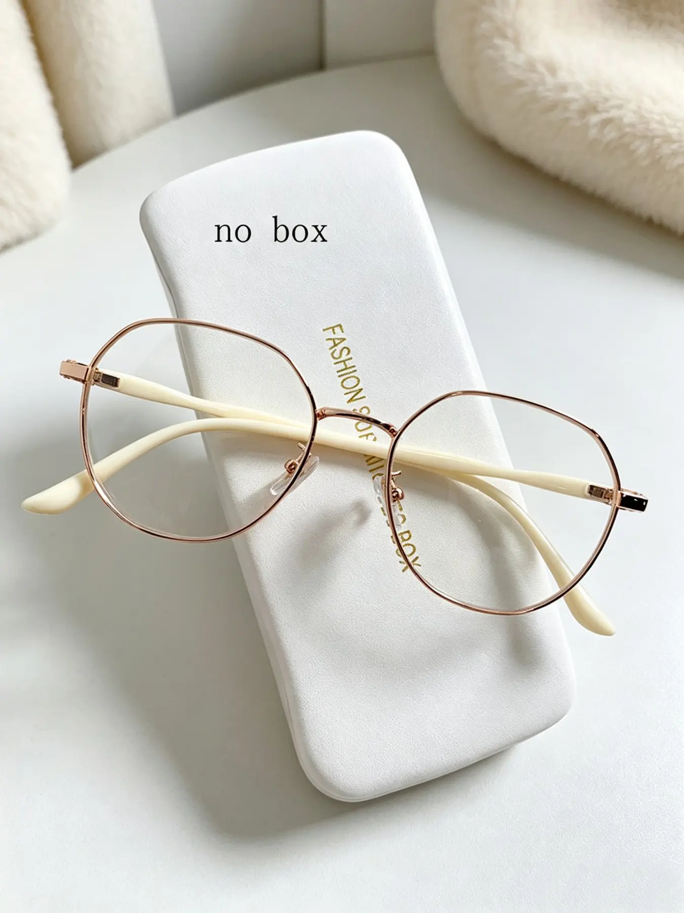 1pc Korean Style Milk Tea Color Glasses Frame for Women, Eyeglasses Frames, Plain Literary Small Round Gold Wire Eyeglass Frame, Fashionable and Stylish