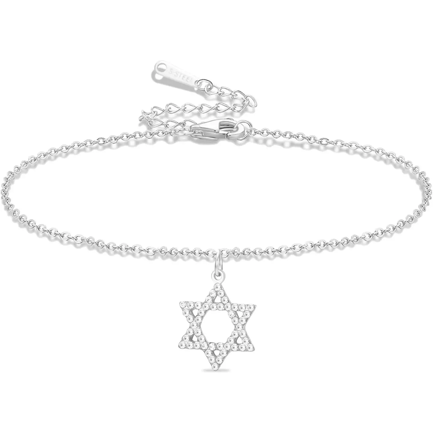 of David Bracelet for Women Men Adjustable Jewish  of David Charm Link Bracelet String Hexagon Pendant Protection Jewish Hanukkah  Gifts