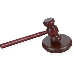 Wooden Gavel and Sound Block Set - Walnut Judge Gavel Compact Durable Professional Tool for Court Auction Meetings Lawyer Judge Student Gift