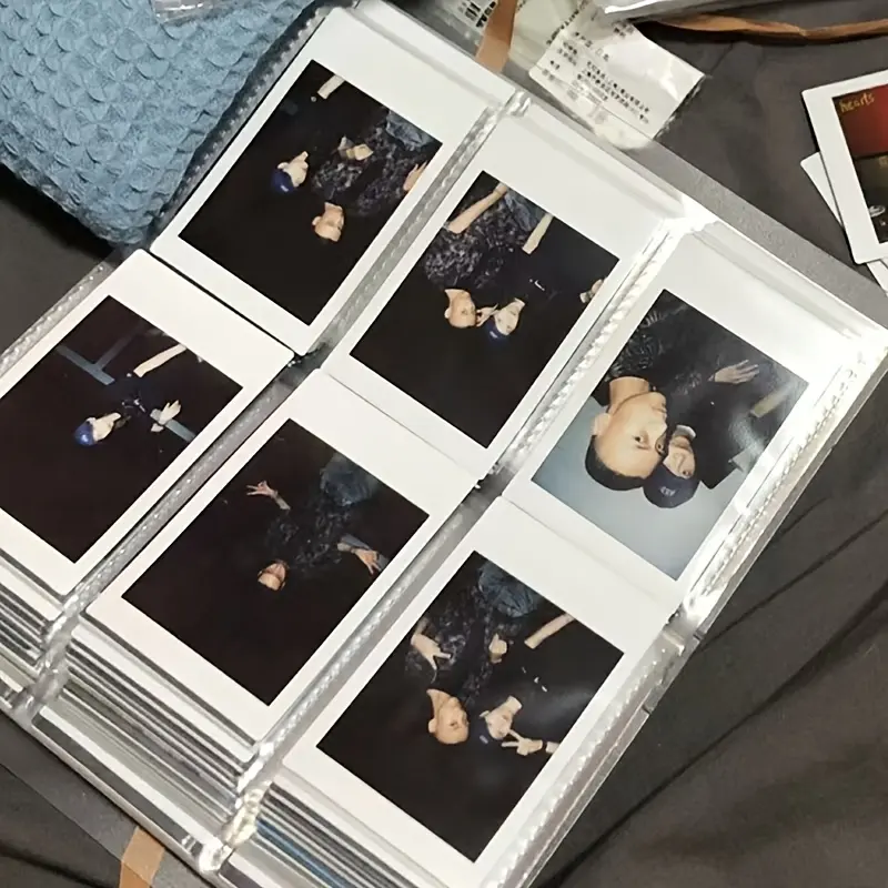 Minimalist 3-inch frosted transparent photo album, fits 2.55 x 3.54 inch photos with 84 pages, stores photos & game cards for memory keeping, great for family & school use