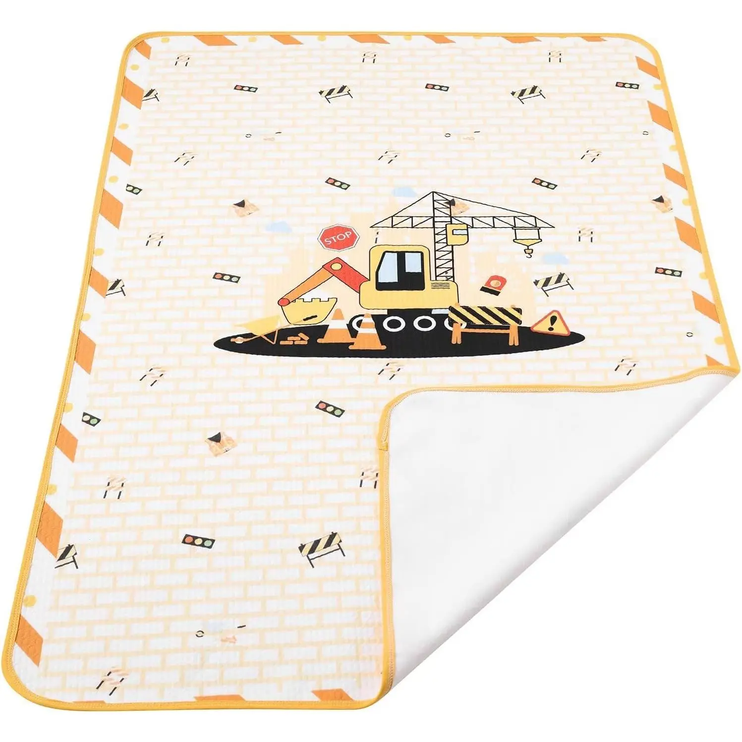 Printed Washable Bed Pads for Menstruation Waterproof Pee Pad 30"x45.5" Mattress Protector for Adults Excavator