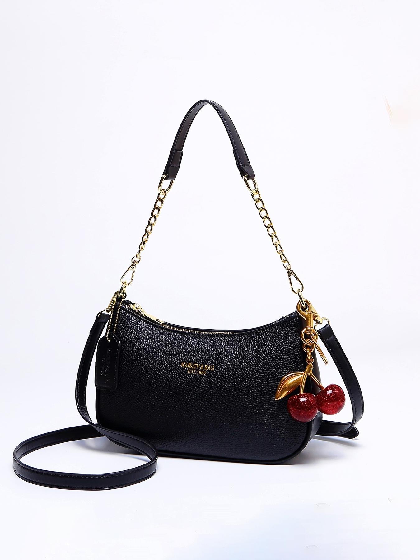 Women's Solid Color PU Leather Classic Shoulder Bag, Adjustable Strap Office Crossbody Bag, Fashionable Durable Design for Daily Use, Pu Tote Satchel