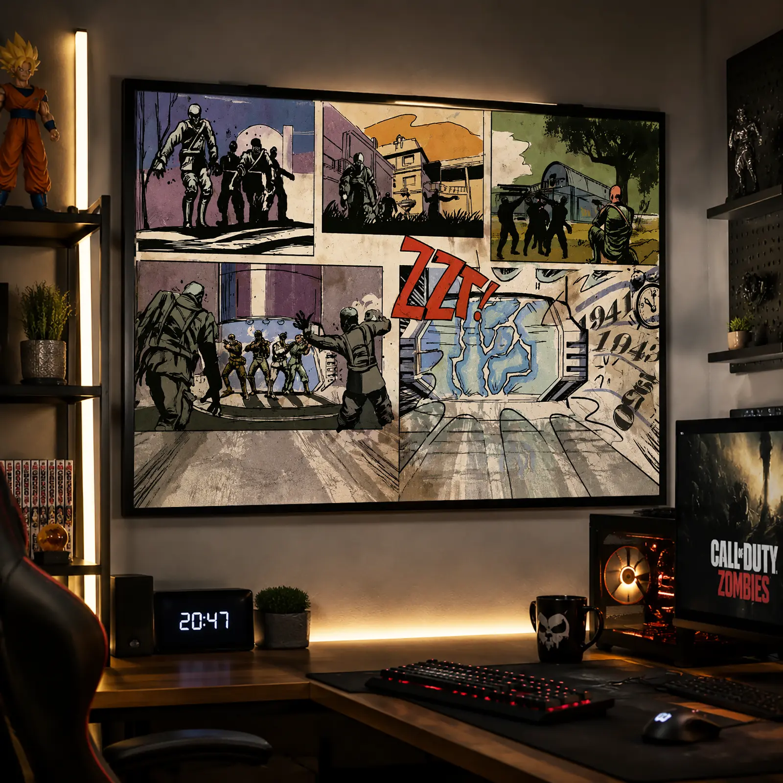 Call of Duty Black Ops Zombies Canvas Poster - Cool Wall Art with Graphic Print Design, HD Quality Multi-Size Vintage Gaming Artwork for Gamer Room, Man Cave Decoration, Video Game Fan Gift