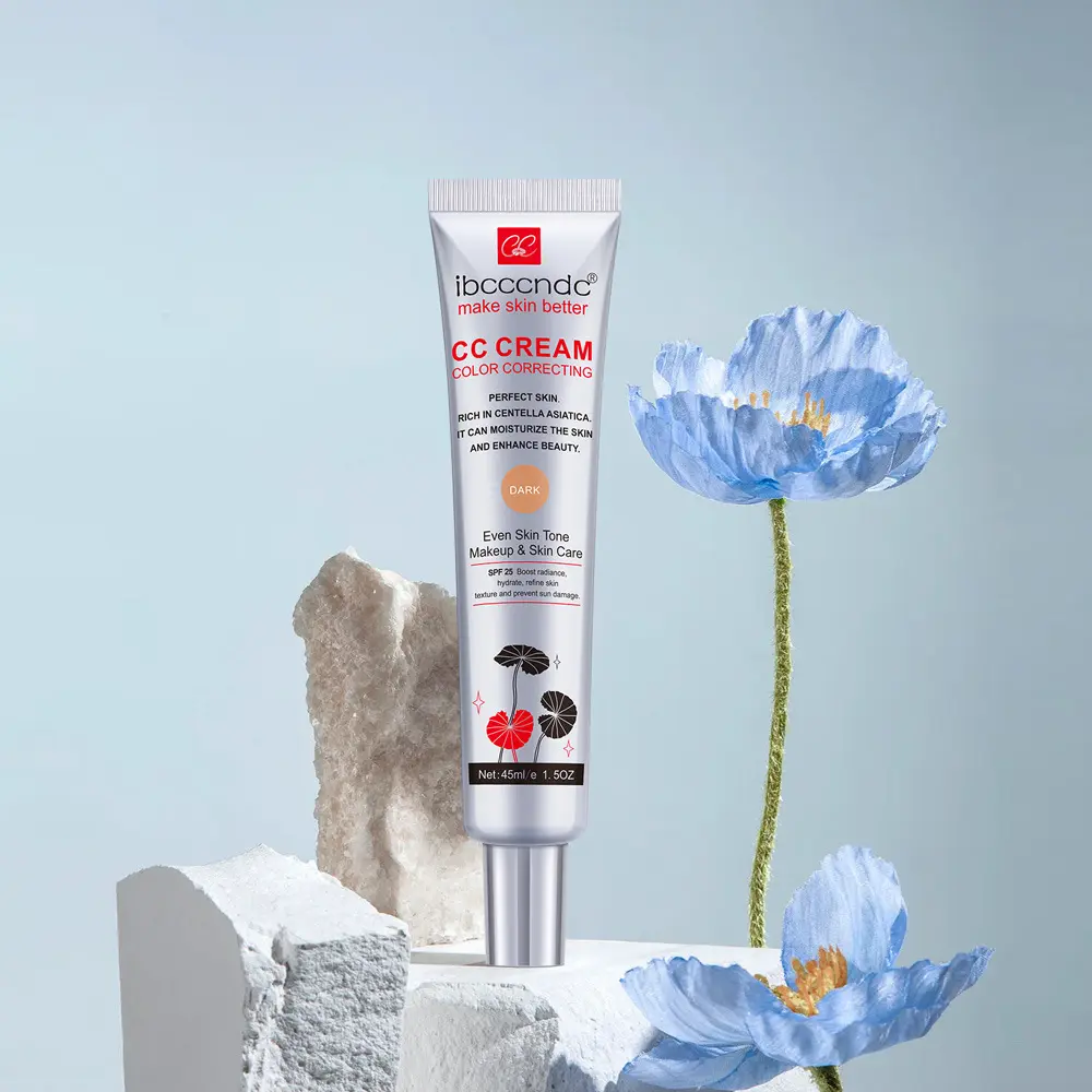 Centella Asiatica CC Cream - Moisturizing Color Corrector, Hydrating Primer with Radiance & Coverage, Waterproof Long-Lasting Formula for Mixed Skin, Light/Dark Shades (Apply Thinly for Optimal Hydration), Buildable